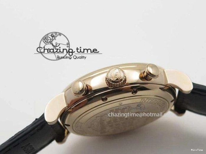 MIROTIME 0424 Portofino Chrono RG Black Dial on Black Leather Strap A HighPerformance 7389